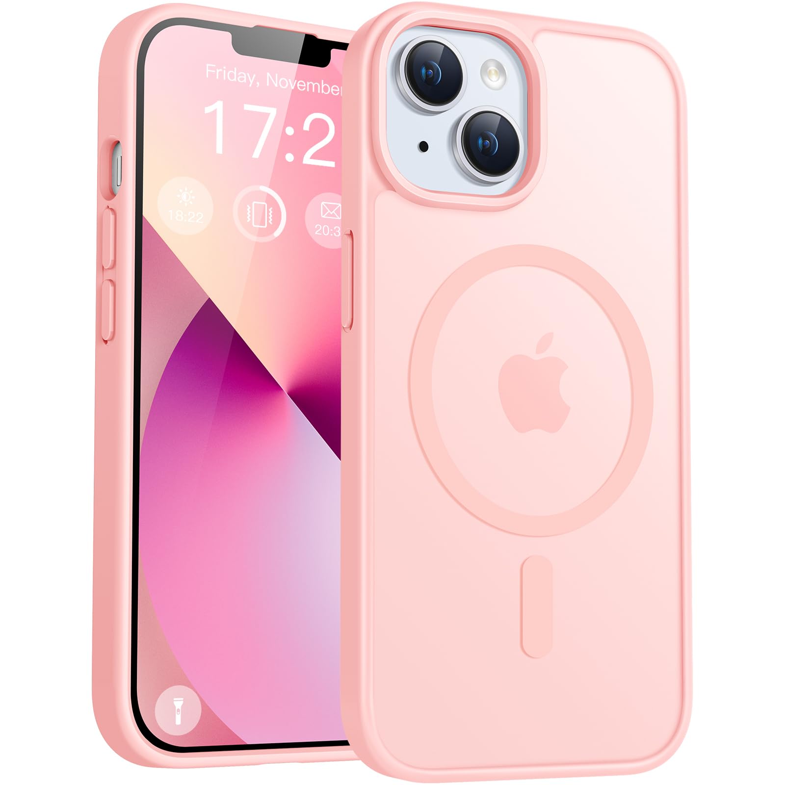 PuyaTeya for iPhone 12mini/13 mini Phone Case, Compatible with Magnetic, Military Grade Drop Protection Translucent Matte Anti-Scratch/
