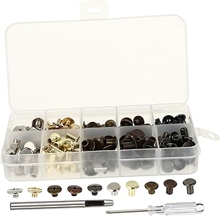 Hohopeti Ferramenta De Rebite De Tampa Dupla Kit De Rebite De Couro De Cobre Rebite De Couro Kit De Couro De Tampa Dupla Parafusos De Couro De Cobre Rebites De Reparo De Artesanato De