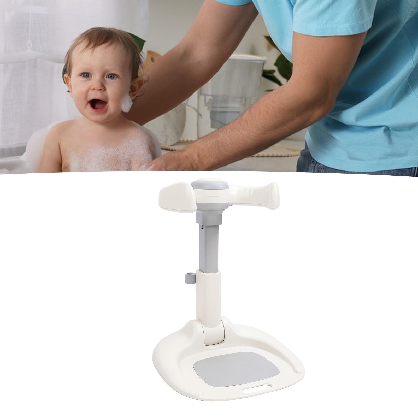Supporto per Bagnetto Regolabile Supporto da Bagno per Bambini Regolabile con Materiale Sicuro, Piastra di Base Antiscivolo, Supporto per Doccia per il Bagno e il Cambio del