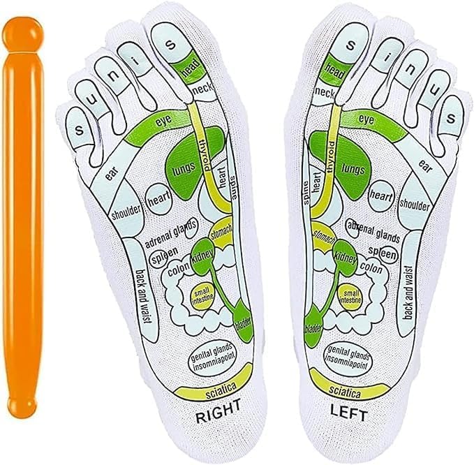 Foscadit Medicine Acupuncture Point Therapy Feet SPA Messaging Reflexology Socks With Tools Acupressure Reflexology Socks Reflexology Tools for Women and Men