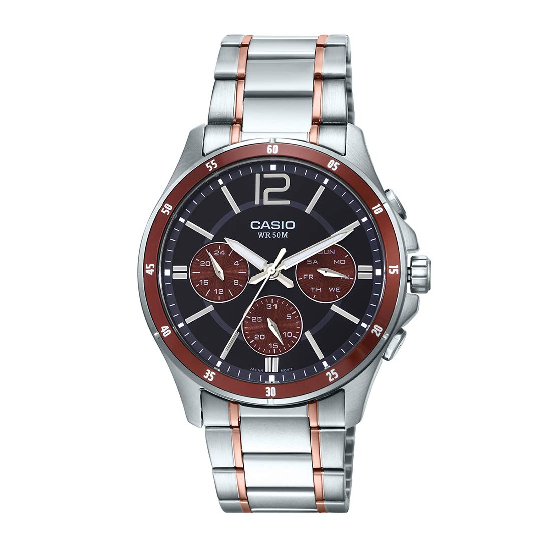 Casio Analog Brown Dial Mens Watch-MTP-1374HRG-5AVIF (A1650) (B07YCV5YSR) Amazon Price History, Amazon Price Tracker