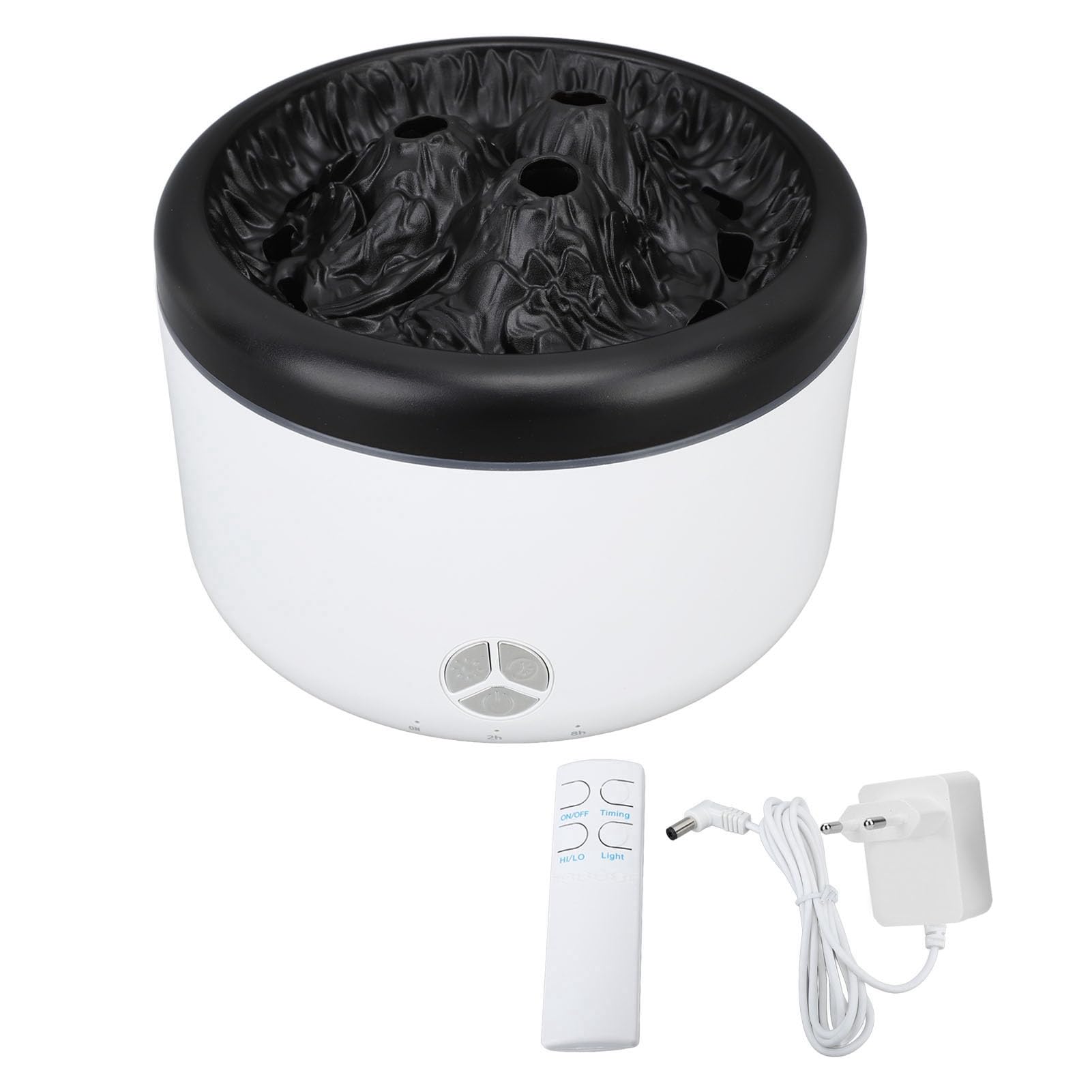 Fdit Flammen-Öl-Diffusor 500 Ml, Aromatherapie-Diffusor mit Fernbedienung und LED-Simulationsflammeneffekt für Zuhause, Büro, Schlafzimmer (EU-Stecker)