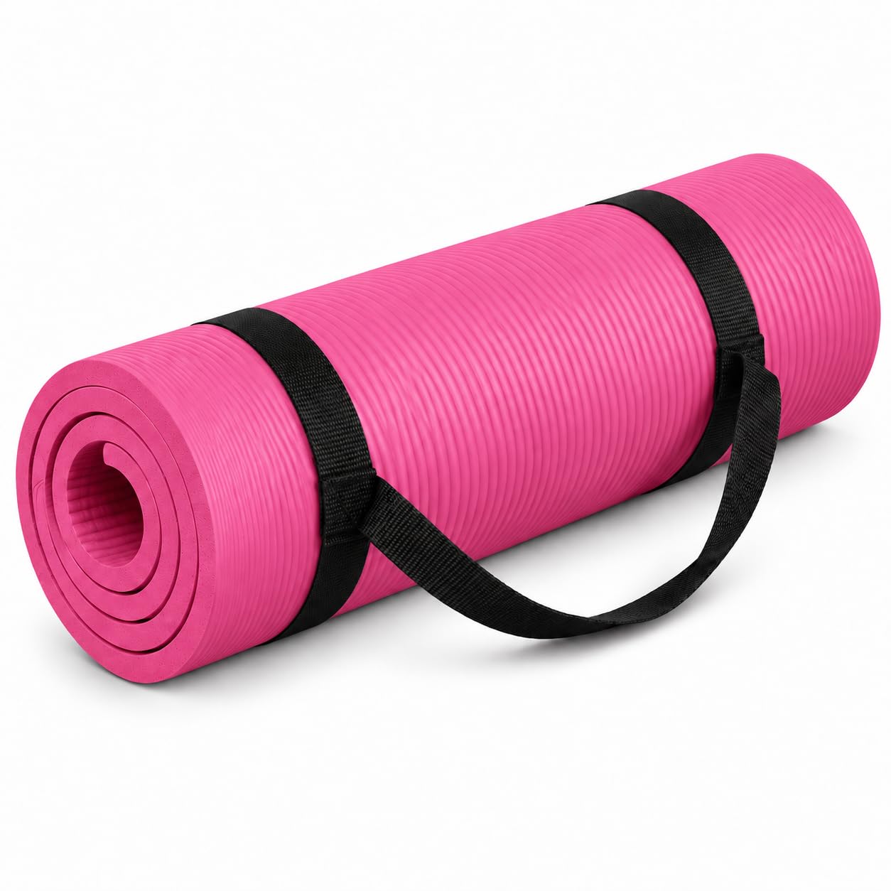 Kikzi Yoga Mat 15mm Thick NBR Exercise Mat for Pilates & Workouts, Pink