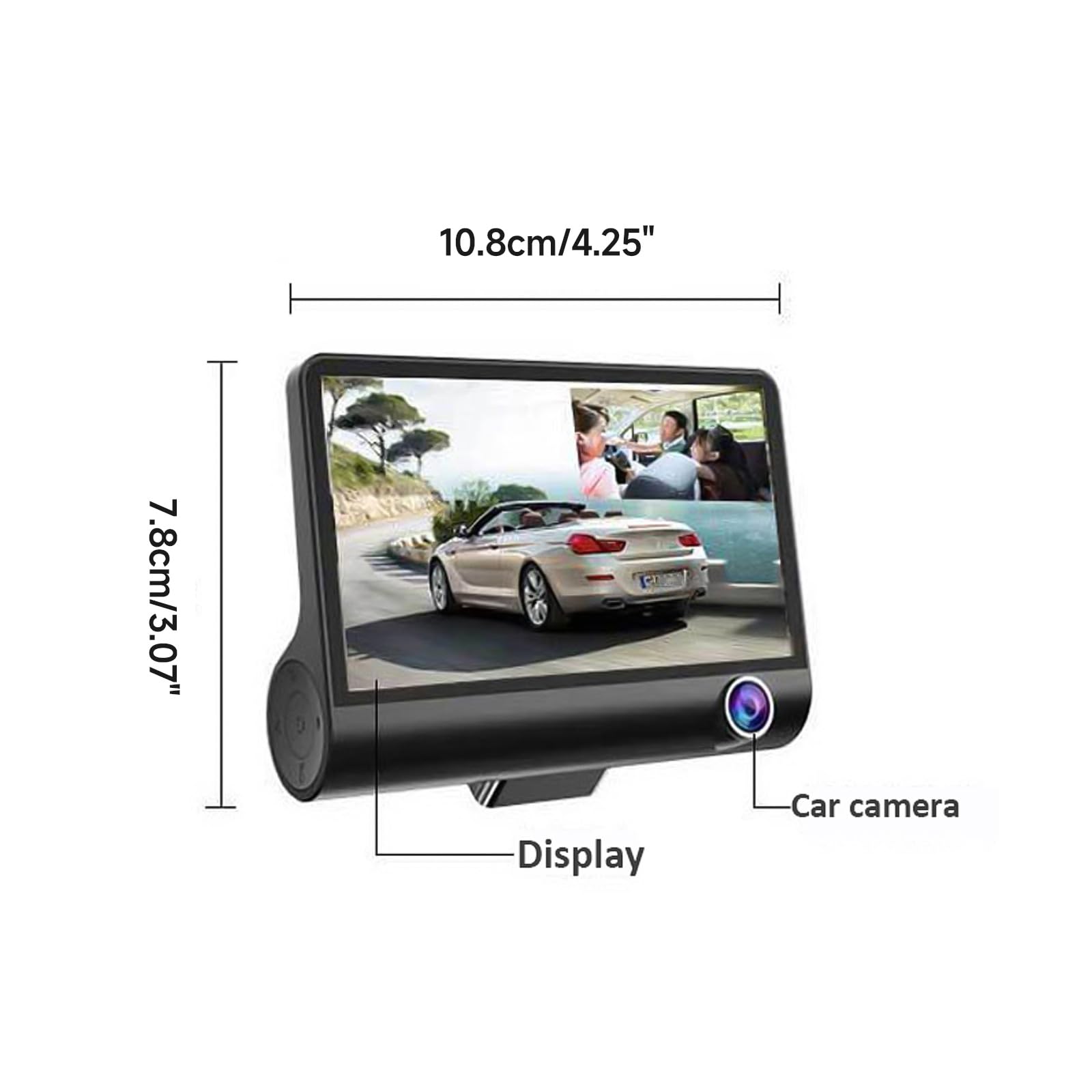 Auto DVR 3 Obiettivo Della Macchina Fotografica Pollici Doppia Lente Vista Videoregistratore Registratore Automatico