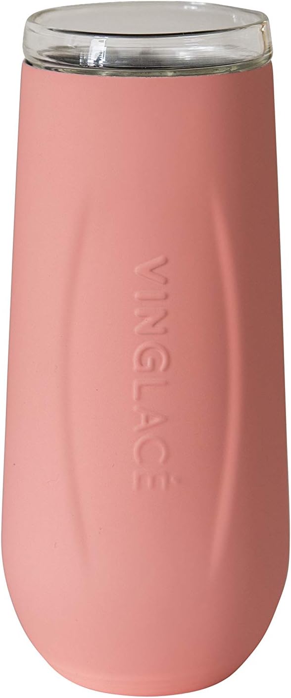 Vinglacé Stainless Steel Stemless Champagne Flute Insulated Sparkling Wine Tumbler with Glass