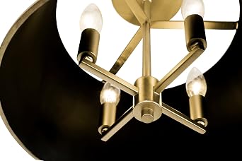Varaluz Coco 4-Light Semi-Flush Ceiling Light - Matte Black/French Gold