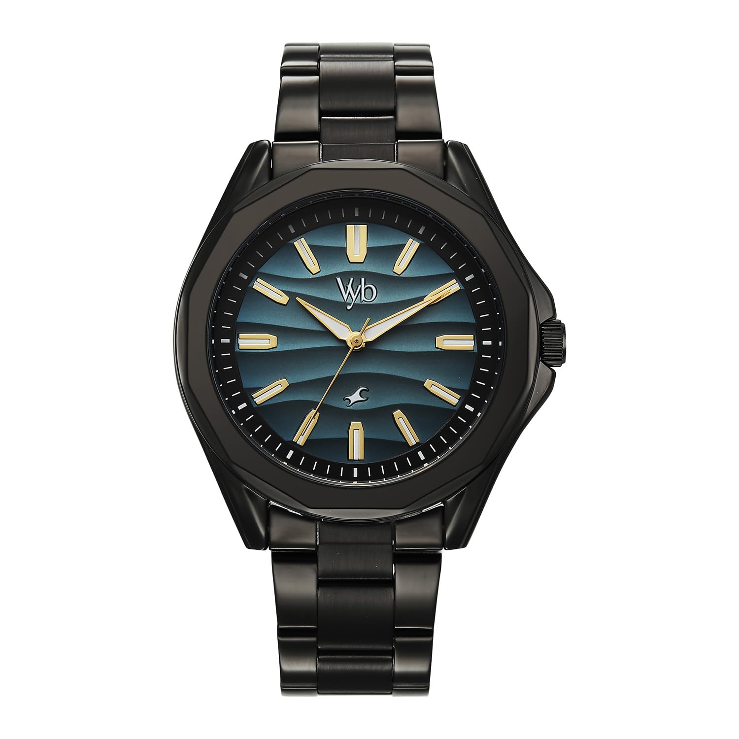 Fastrack Vyb Drift Quartz Analog Blue Dial Black Stainless Steel Strap Watch for Men - FV30038NM01W-picture-11