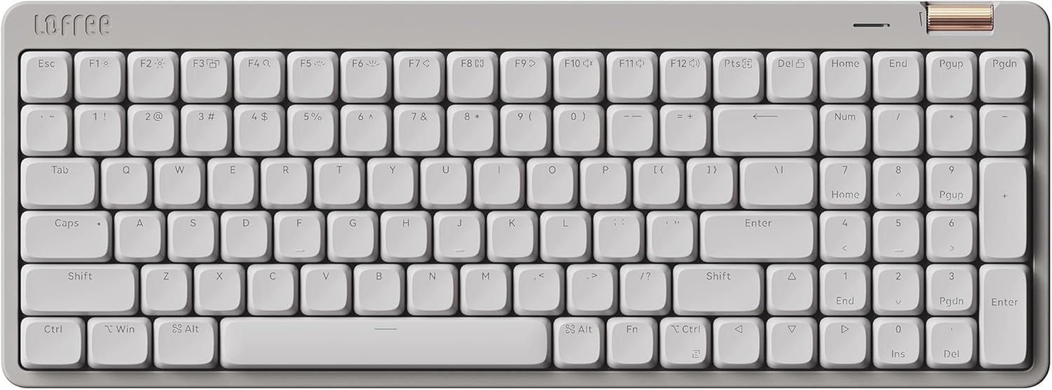 Flow Lite100 Keys Low Profile Mechanical Keyboard, Swappable Rechargeable Wireless Keyboard with 2.4G Receiver, Bluetooth and Wired Connection for Windows,Mac/Linear Switches(Marble) US-Layout