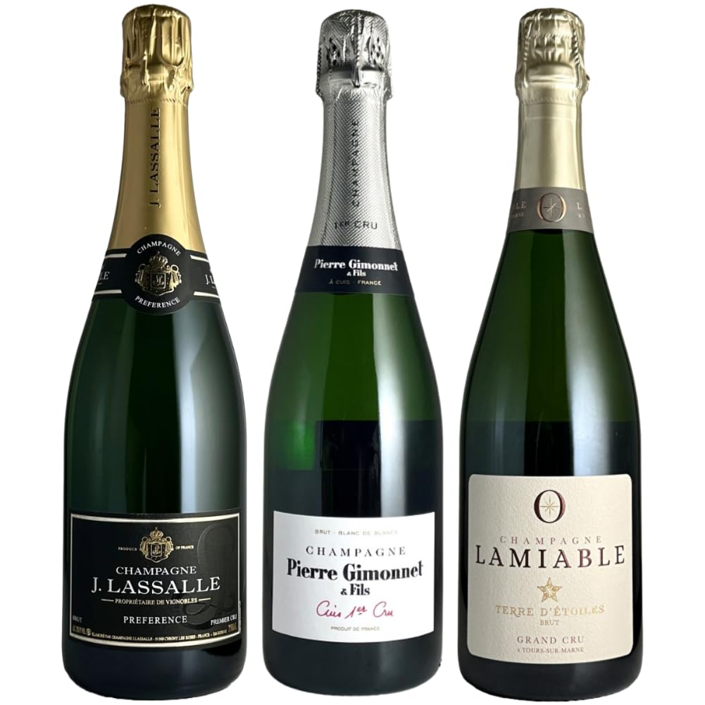 銘柄3本セット　シャンパン+シャルドネ+￼ピノノワール Amazon.co.jp: スタンダードシャンパーニュ飲み比べ3本セット 750ml