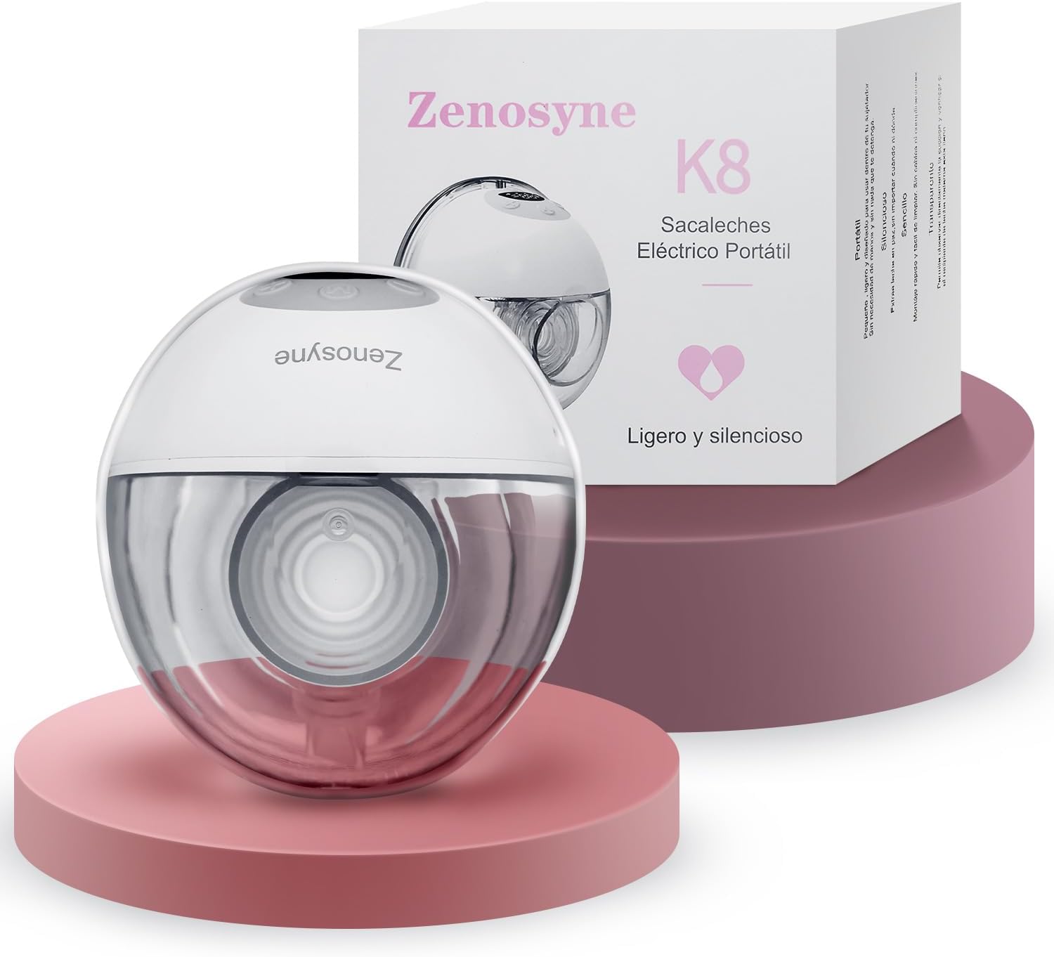 Electric Breast Pump, LCD Display, 4 Modes with 12 Suction Levels, Rechargeable Wireless Design, Hands-Free Wearable Breast Pump (K8-White)