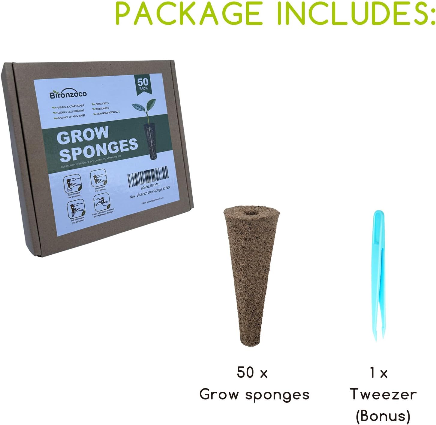 Grow Sponges 50 Pack, Replacement Root Growth Sponge Seed Starter Pods Refill Fit for Aerogarden iDOO, and Other Indoor Hydroponic Garden Systems - Image 9