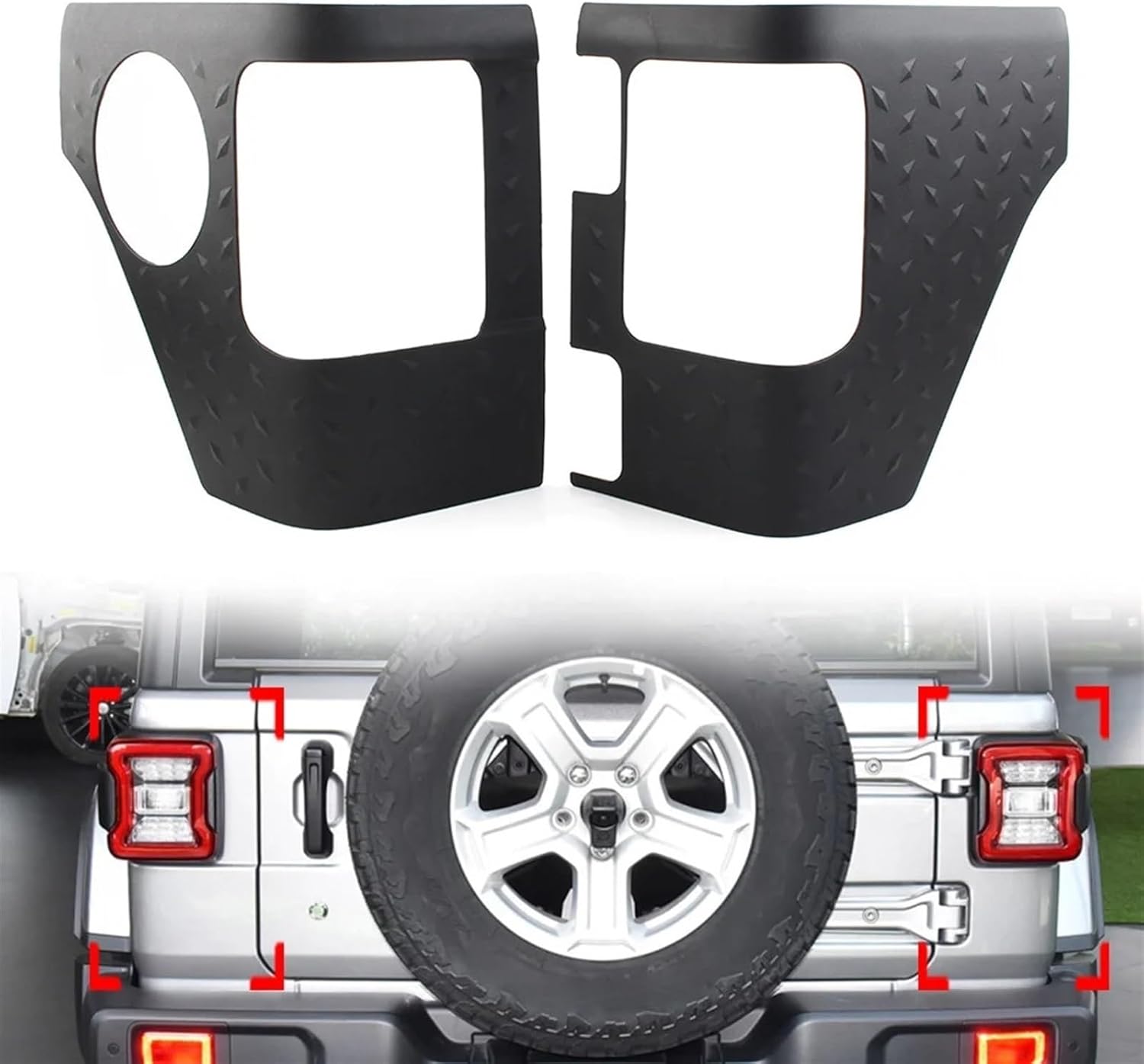 2Pcs ABS Car Rear Corner Armor Tail Light Guard Protector Compatible With Jeep Wrangler JL 2018 2019 2020 2021