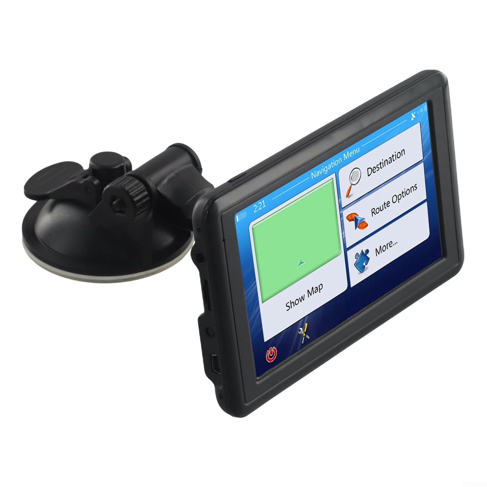 Navigatore GPS portatile da 5 pollici per veicoli, memoria interna da 8 GB, touch screen con trasmettitore FM e opzioni di intrattenimento (america)