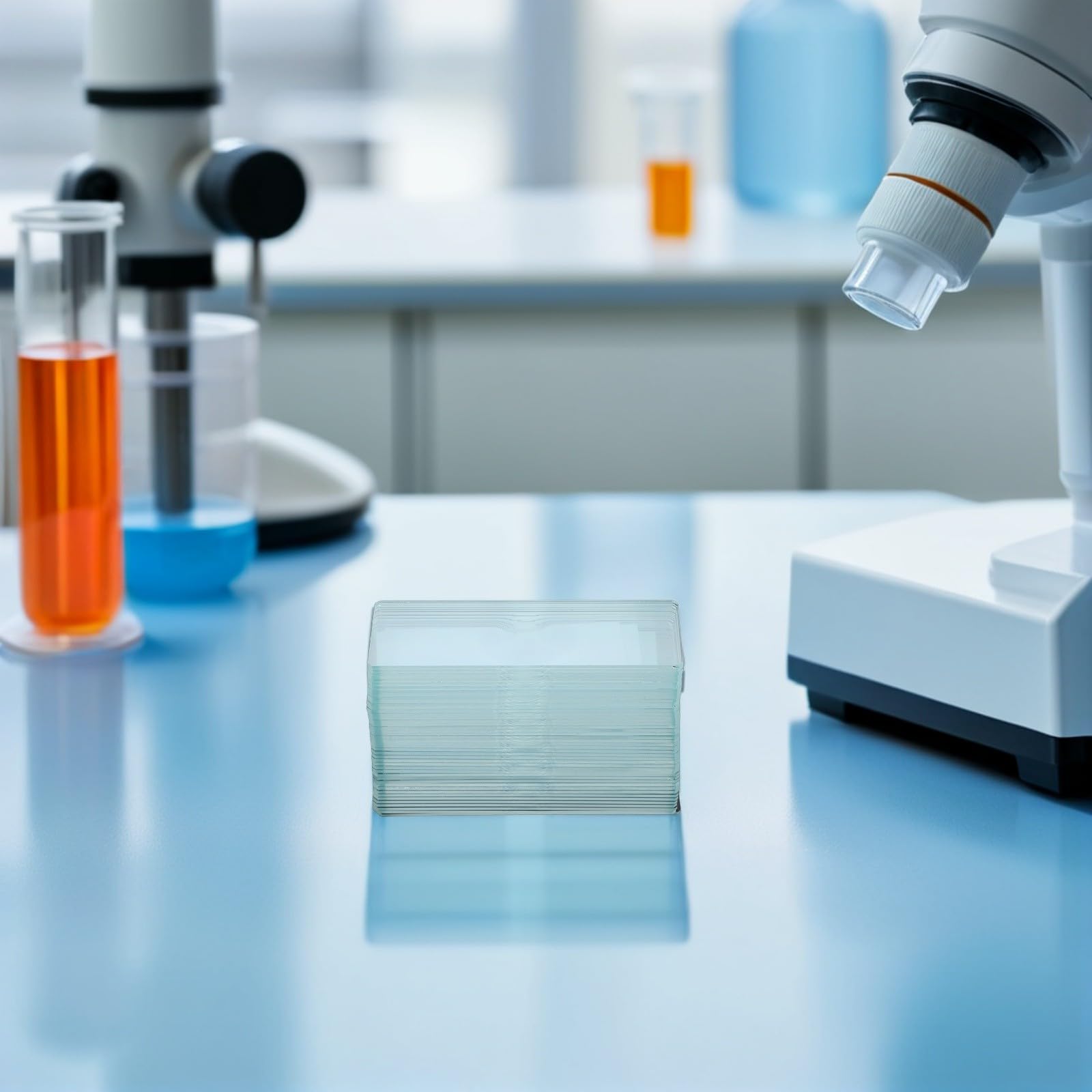 50 Portaobjetos de Vidrio Cóncavo Simple para Muestras Acuáticas, 50 Unidades, Material de Vidrio Resistente, Tamaño Estándar, Accesorios para Laboratorio Científico