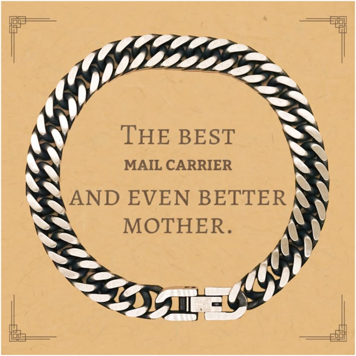 LANKEST Best Mail Carrier Mom Gifts Even better mother. Birthday Mother's Day Cuban Link Chain Bracelet for Mom Women Friends Coworkers