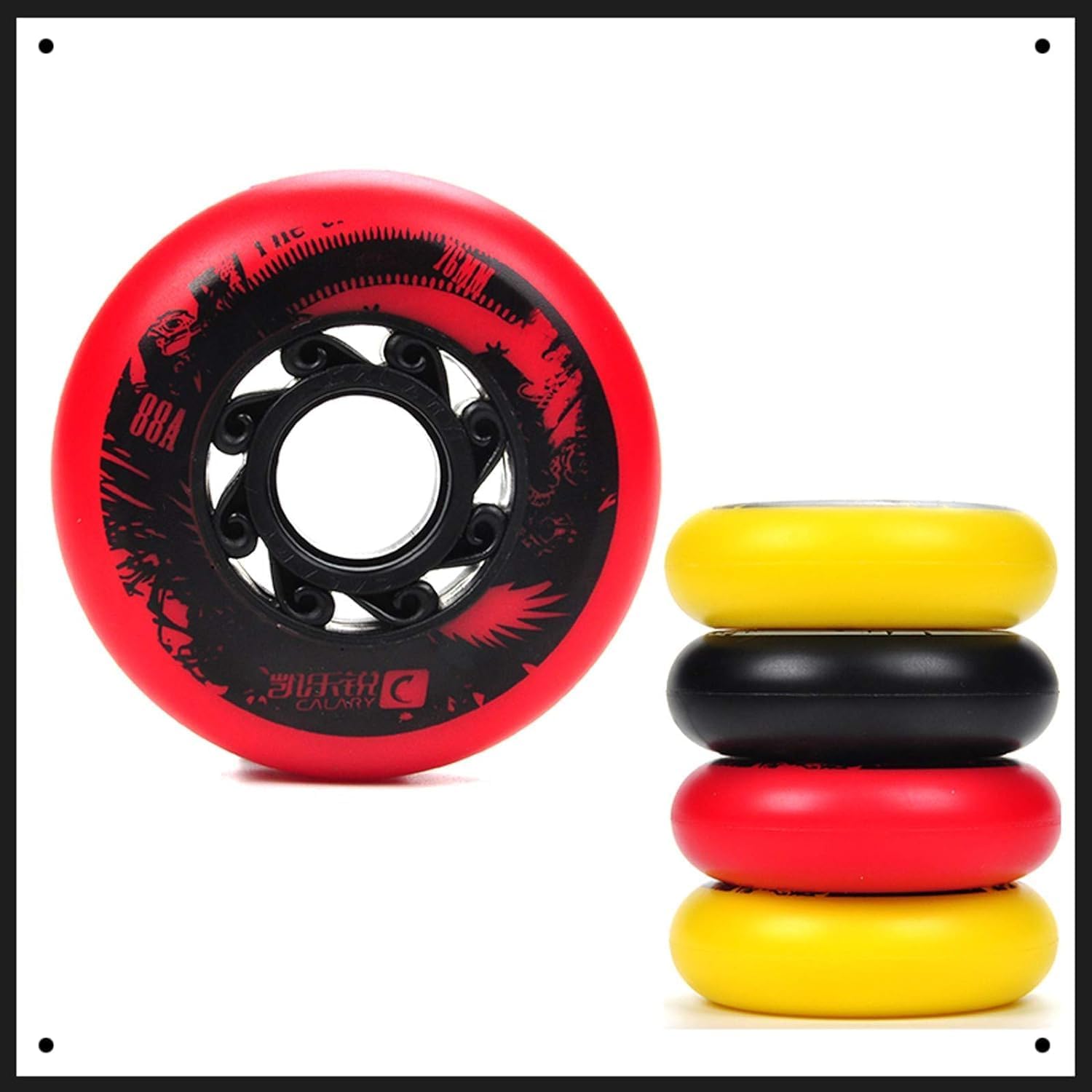 Roller Skating Wheels Replacement Wheels Inline Skate Wheels(Red,80mm)