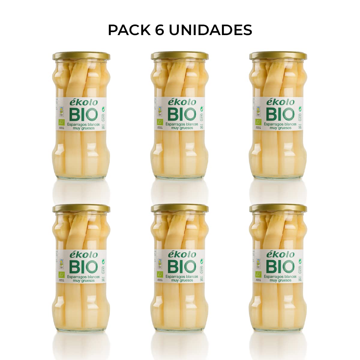 Ekolo Espárragos Blancos Muy Gruesos Bio, 6 Tarros, 540g 3240g