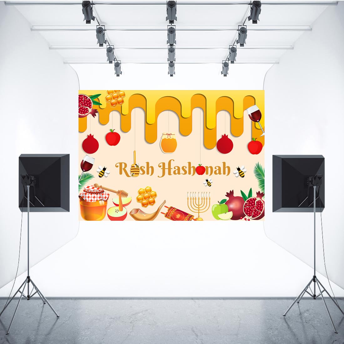 Banner Jewish New Year Rosh Hashanah Holiday. Jewish Happy New Year ...