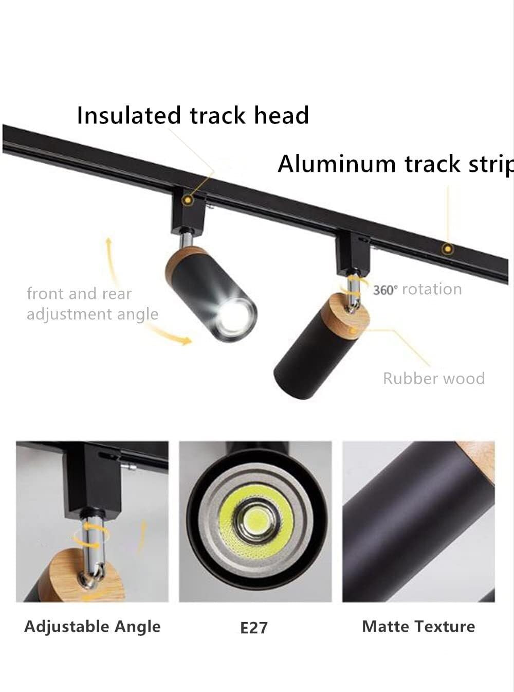 Kit d'éclairage à rail LED à 2 lumières, spot tubulaire moderne semi-encastré avec tête pivotante flexible pour mettre en valeur le meuble de comptoir de cuisine - Gris - 5 luc