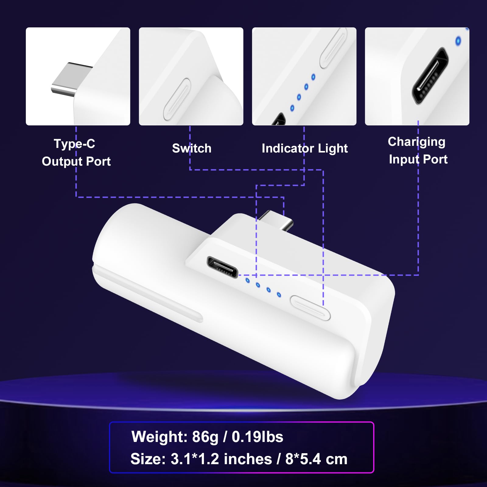 Batterie externe pour Meta Quest 2 5000 mAh pour Oculus Quest 2 - Chargeur VR léger avec autonomie de 2 à 4 heures