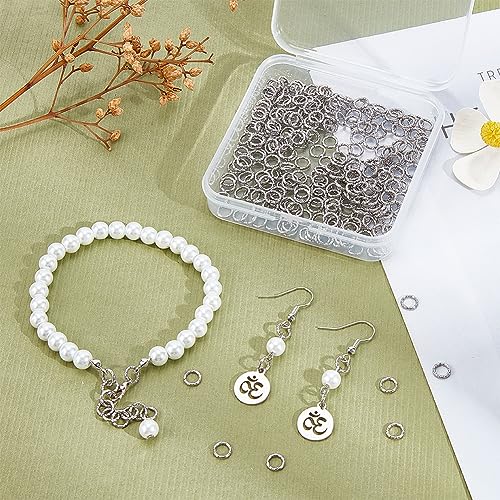 UNICRAFTALE 300 Pcs 304 Stainless Steel Open Jump Rings 6 mm distorted Round Rings Jump Rings for Jewelry Making DIY Craft Earring Bracelet Pendant Choker Jewelry Making Findings and Key Ring Chain - Image 2