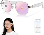 GenXenon Smart Glasses for Women Men, Anti-blue Light Photochromic Lenses, Open-ear Half-frame Design, 26.1g Lightweight Music Eyeglasses, Bluetooth Sunglasses with Speakers for Travel Sports Business