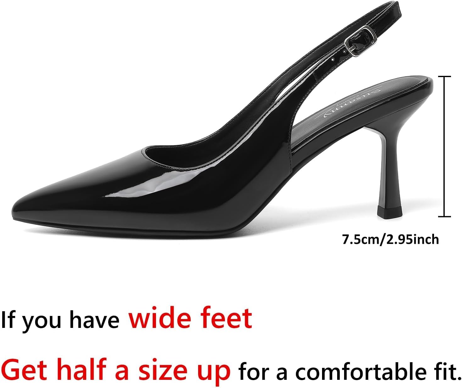 Susanny Slingback Heels for Women Pointed Closed Toe Stiletto Kitten Women's Sexy High Heeled Pumps Stray Casual Dressy Shoes Comfortable Wedding Brida Party Office - Image 4