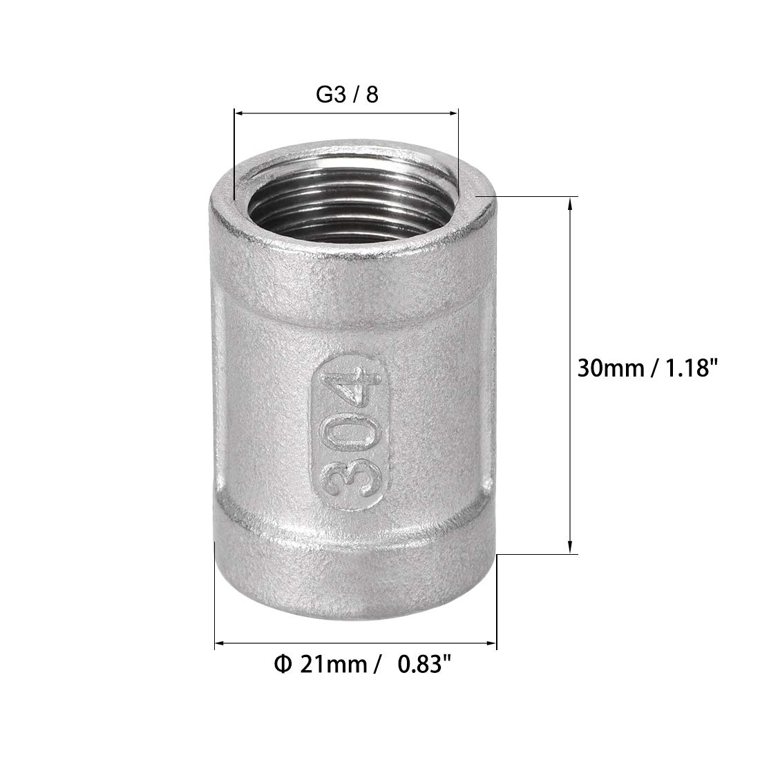 Exclusive Special uxcell Stainless Steel 304 Cast Pipe Fittings Coupling 3/8 X 3/8 G Female Get Special Price uxcell Stainless Steel 304 Cast Pipe Fittings Coupling 3/8 X 3/8 G Female
