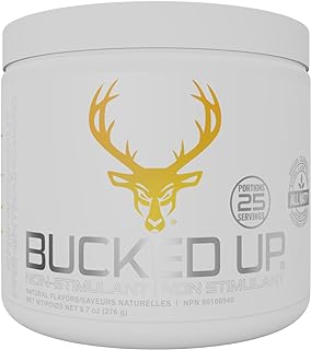 Bucked Up Non-Stim Pre-Workout: Enhance Performance Without the Jitters, Caffeine Free, Orange Mango Flavor, 25 Servings