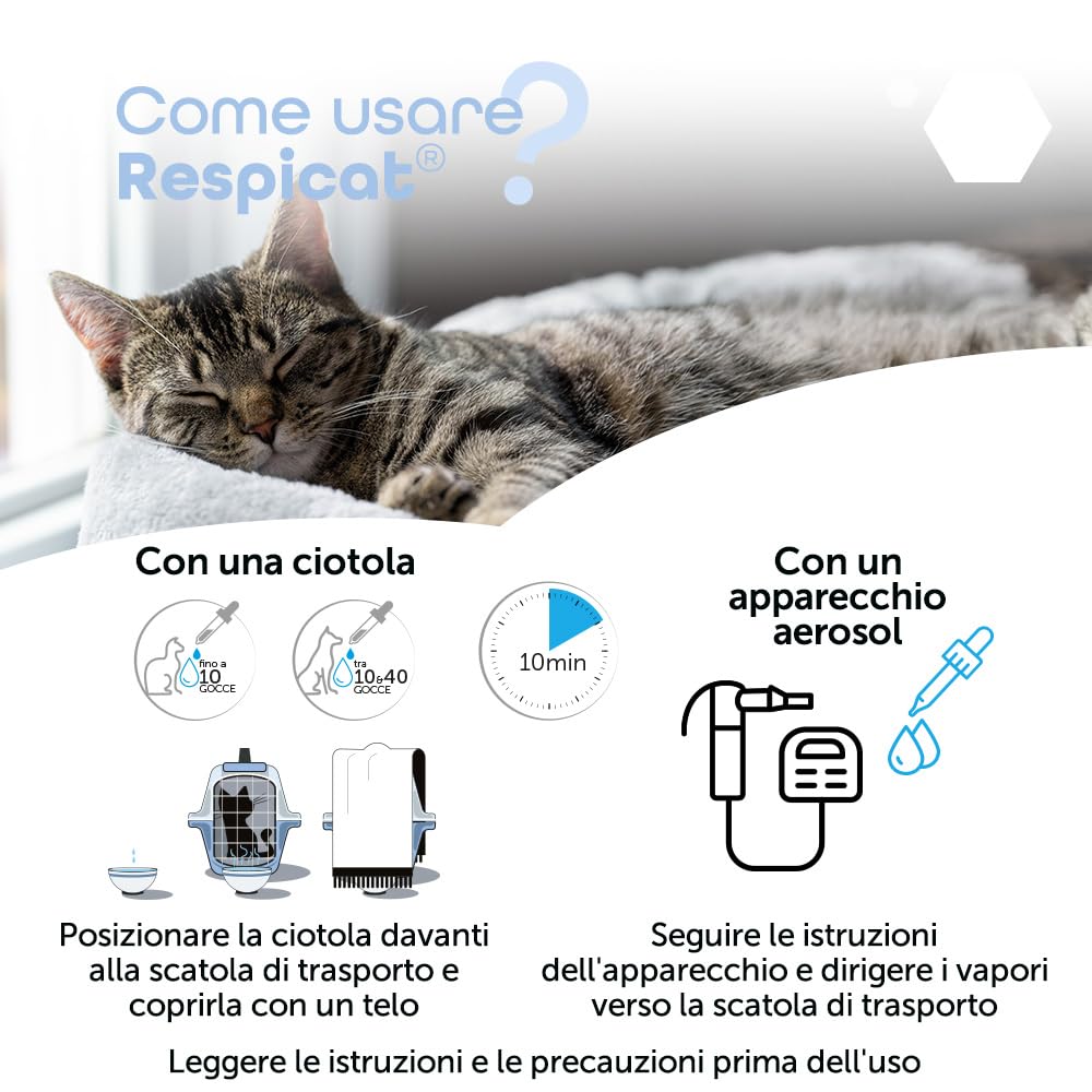 MP Labo Respicat® 30 ml - con Oli Essenziali - Modificatore dell'ambiente respiratorio nell'habitat degli Animali Domestici - Cani e Gatti