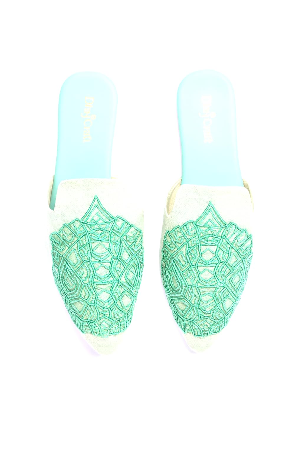 dhajcraft Shell Chic Women's Mules, Turtle Shell Inspired Design, Comfort Padded, Green-picture-42