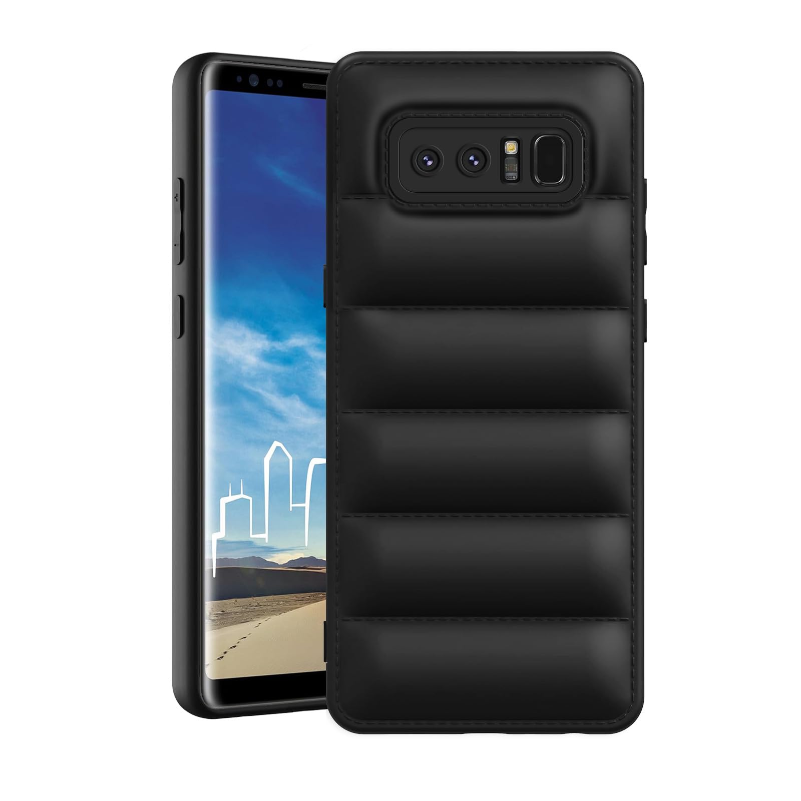 Plus Puffer Case Camera Protection Soft Back Cover for Samsung Galaxy Note 8 - Black (B0CTFLJBTR) Amazon Price History, Amazon Price Tracker
