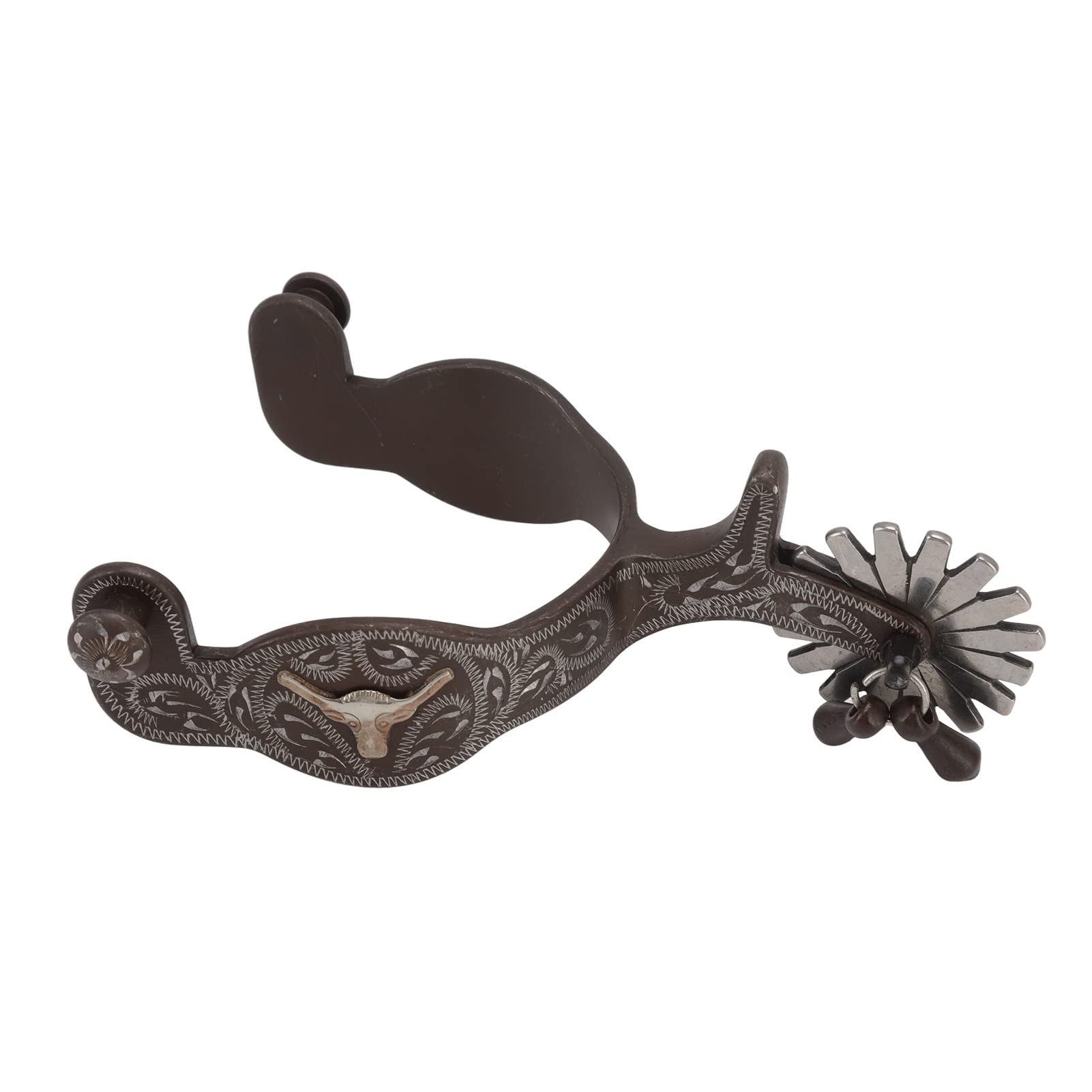 Keenso Éperons de Cheval avec Motif Vintage pour de Meilleures Performances D'équitation, 1 Paire D'éperons de Botte Gravés pour Les Sports équestres