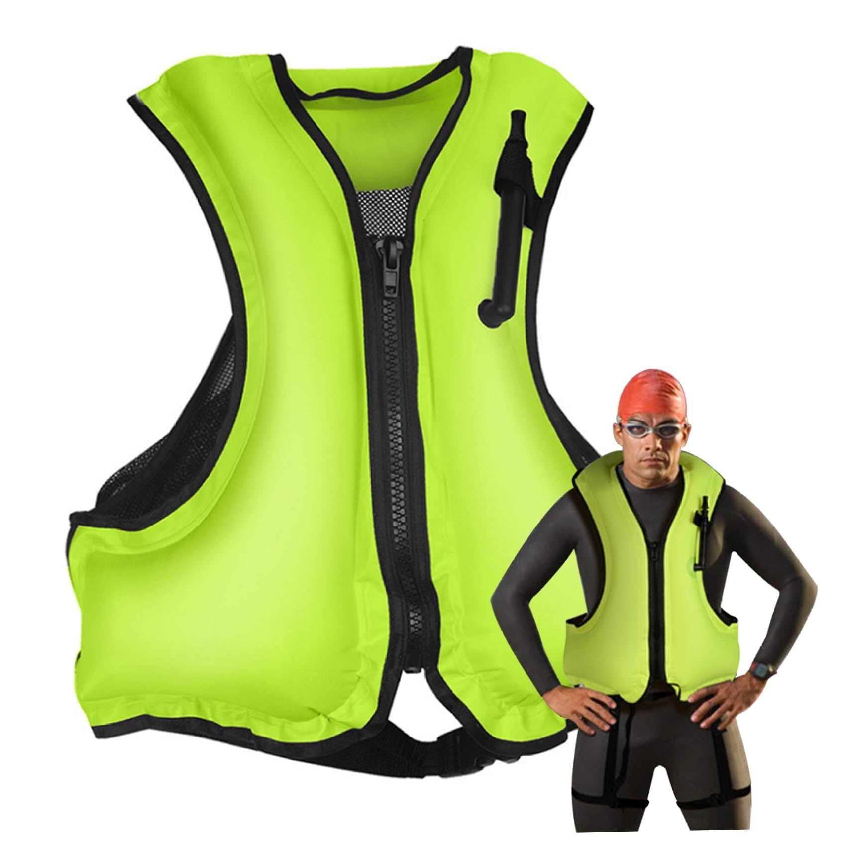 River Vest Leggero Gonfiabile con Valvola Rapida per Pesca Mosca Trota Fiume Uso