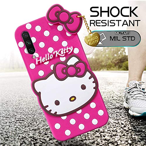 Image of Unirock Hello Kitty Back Case Cover for MiA3| 3D Cute Hello Kitty Case |Soft Silicone Rubber Back Cover with Pendant Kitty Cover for MiA3 (Pink)