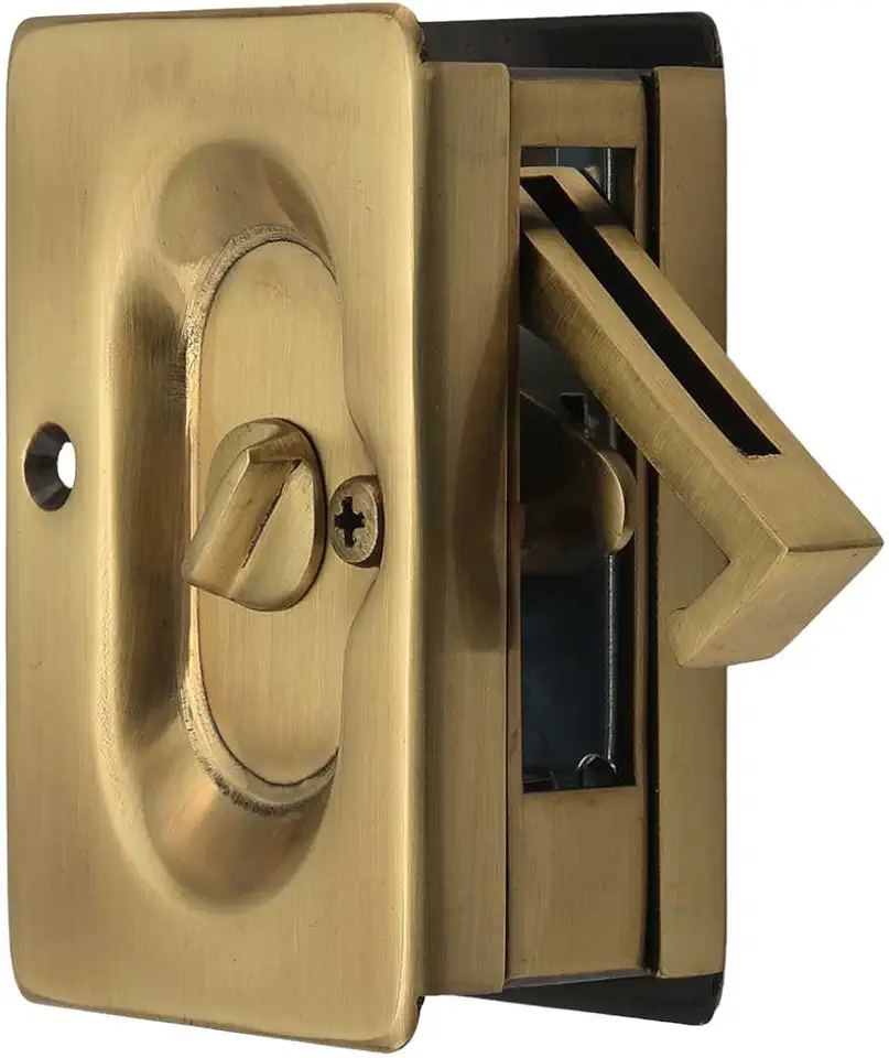 French Pocket Doors: 7 Design Ideas 12 Emtek Antique Brass Pocket Door Privacy Lock