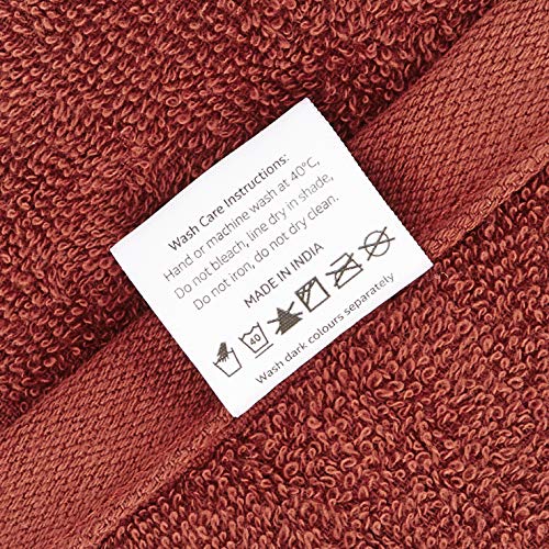 Image of Amazon Brand - Solimo 100% Cotton 2 Piece Bath Towel Set, 380 GSM (Brick Red, Mint Green)