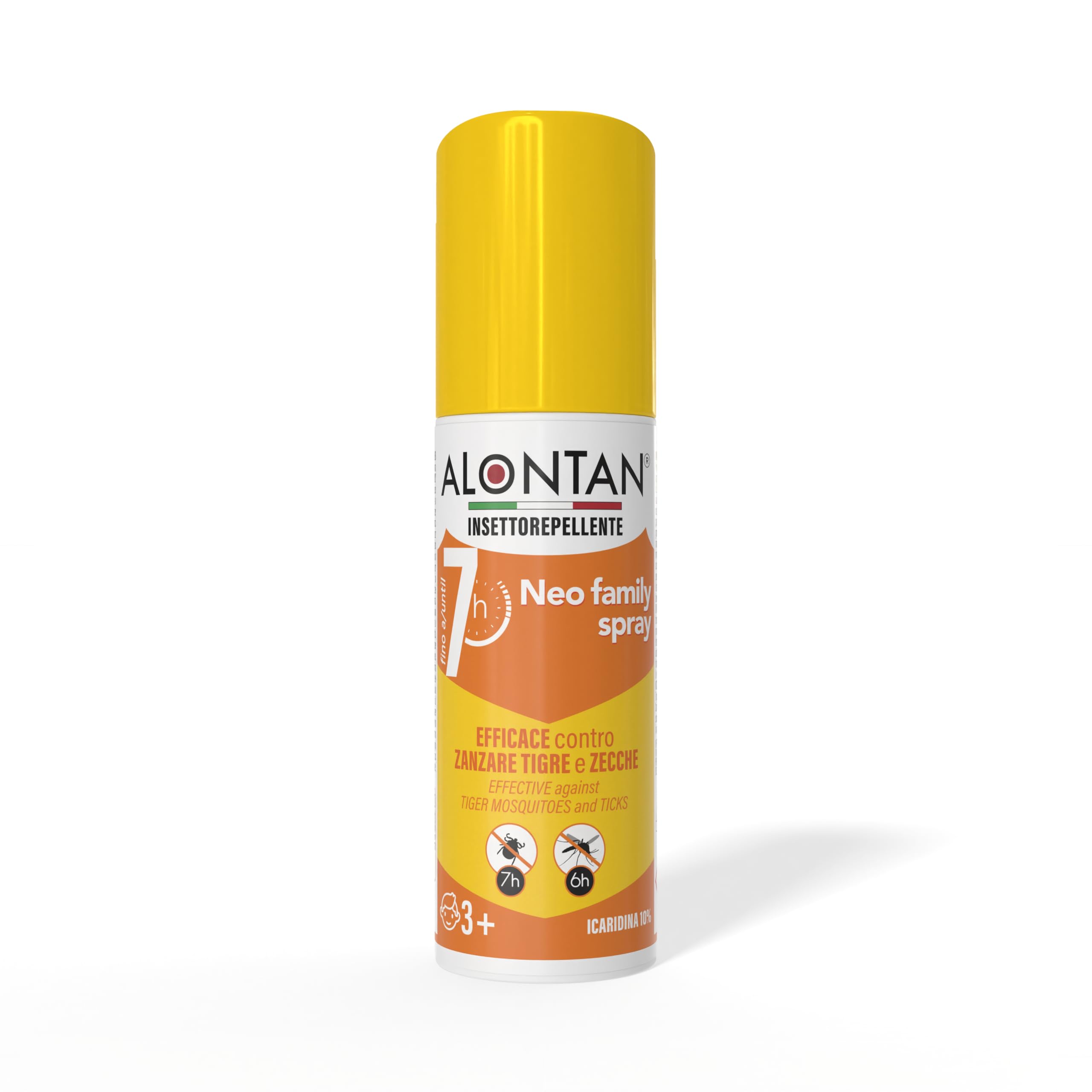 Alontan Spray Neo Family Insettorepellente - 75ml - contro zanzare, zecche, fino a 6 ore di protezione, da usare sopra i 3 anni, presidio medico chirurgico a base di icardina 10%