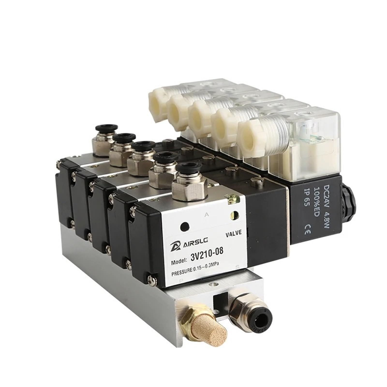 3V210-08-NC elektromagnetyczny normalnie zamknięty zawór elektromagnetyczny zawór blokowy zawór zbiegowy pneumatyczny elektromagnetyczny DC24v AC110v 220v 3 porty (Dc24v 8 wejść, 3 kombinacje