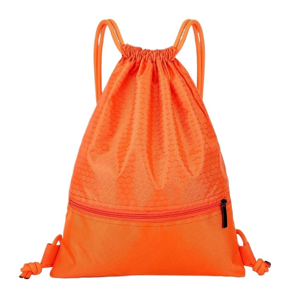 Sac à dos fitness étanche en Oxford orange avec poche zippée