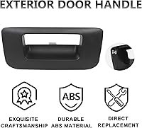 Vista 3 de PIT66 Bisel de manija de puerta trasera negra compatible con Chevy Silverado/GMC Sierra GM1916107 2007 2008 2009 2010 2011 2012 2013 2014