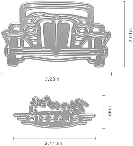 Miniatura 2 de Metal 2 troqueles clásicos de corte de coche para hacer tarjetas, troqueles de camión de automóvil, troqueles de vehículos, herramienta de estampado