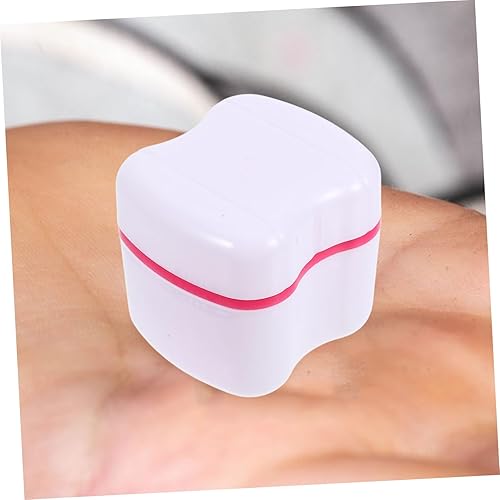 Miniatura 6 de minkissy Organizador de baño con cesta de colador, estuche de limpieza y cepillo de dientes para dentaduras postizas y cuidado falso, almacenamiento