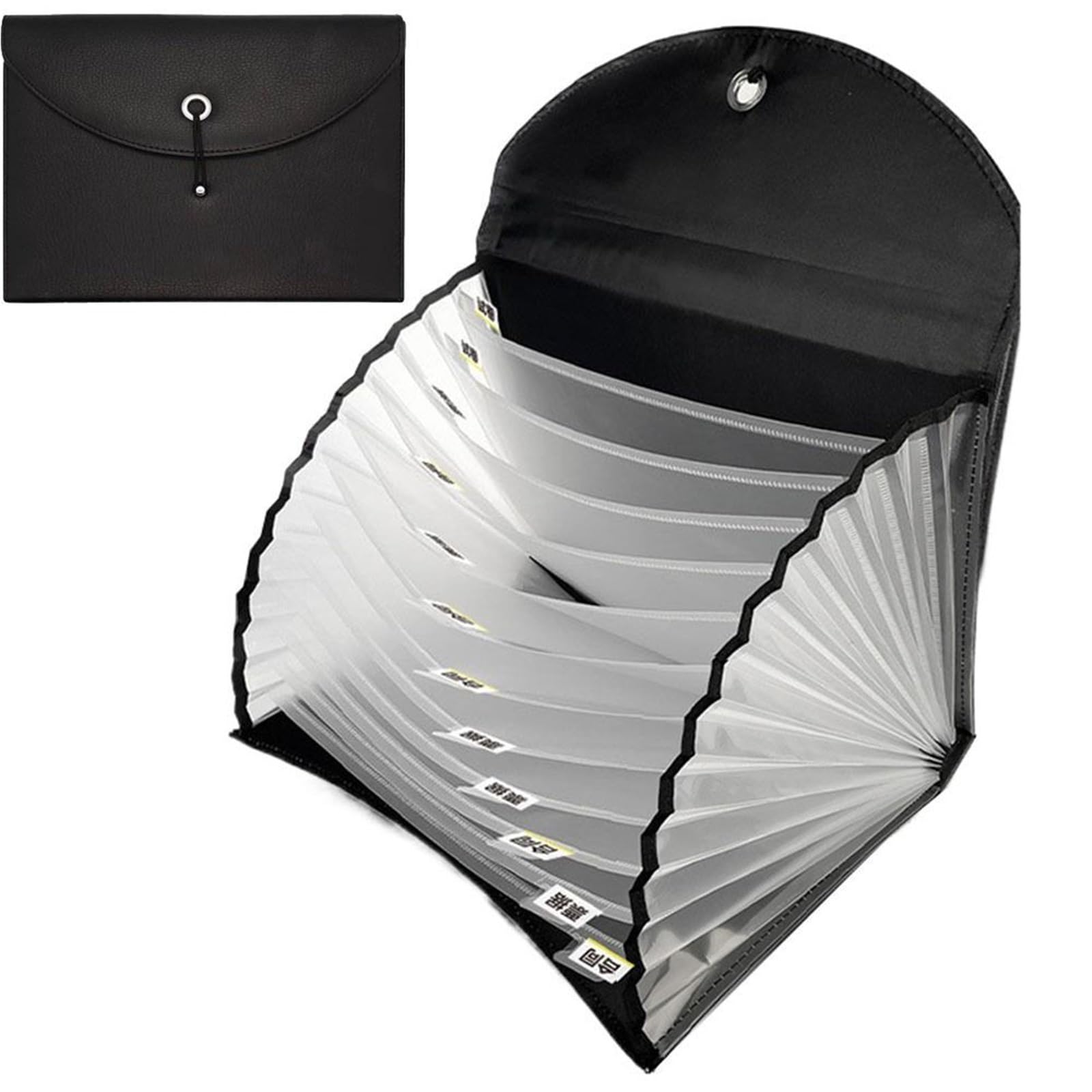 Borsa for documenti impermeabile in pelle PU con etichette Portadocumenti espandibile portatile Design di tenuta elastica multifunzionale Per Archiviazione Documenti