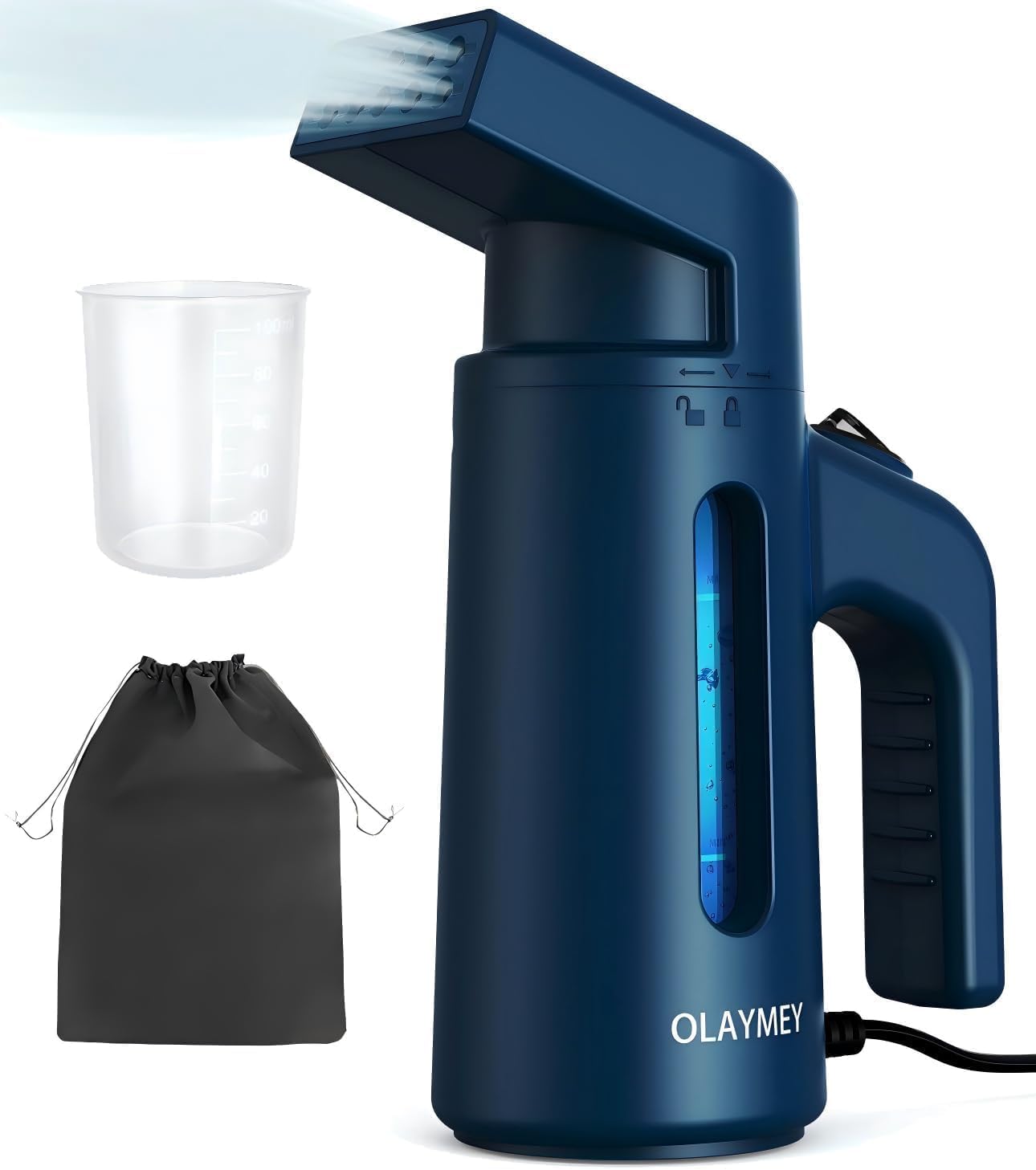OLAYMEY Dampfglätter 700W mit 180ML Wassertank, 25g/min | Dampfbügeleisen Fast Wrinkle Remover, Dampfbürste Faltenentferner Verwendbar für Reisen Büro und Zuhause