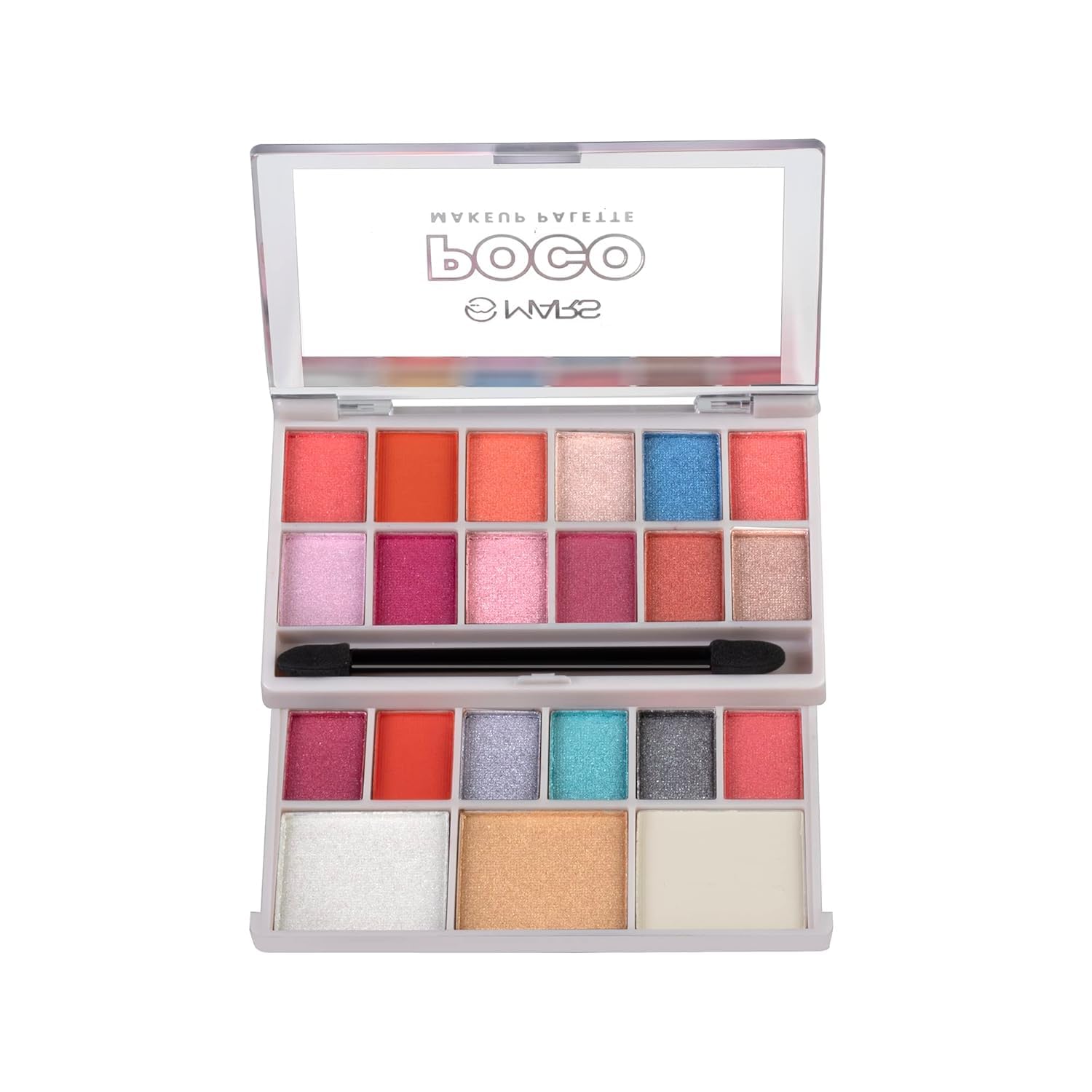 Poco Matte Face Makeup And Eyeshadow Palette With Slider Case | Free Applicator | Long Wearing | Highly Pigmented And Easy To Blend | 21 Shades (20G) (02-Multicolor)-MR-image-18