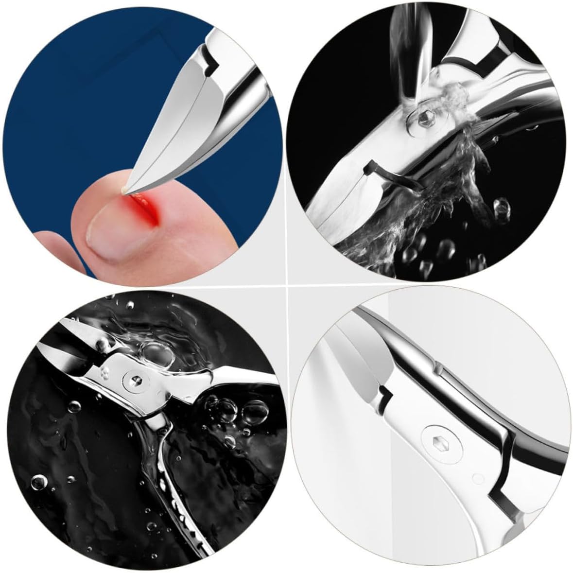 OUNONA Ergonomic Nail Clippers Catcher Toe Nail Clipper Cuticle Trimmer Barb Trimmer Dead Skin Remover Manicure Supplies