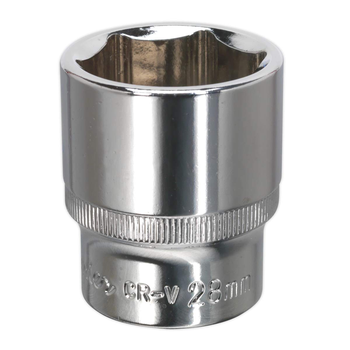 Sealey Silver Sp1228 Walldrive Socket 28Mm 1/2Sq Drive Fully Polished