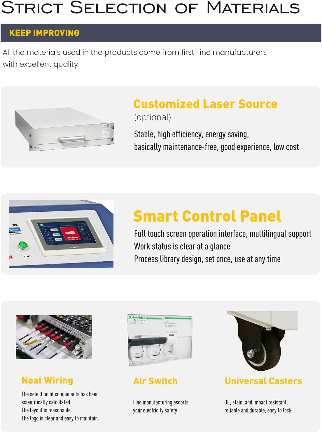 Laser Cleaning Machine 3000W 220V Double-Wobble Intelligent Laser Gun 400mm Scanning Width 0.39mW Class 1 Continuous Cleaning For Metal Paint, Oil, Rust Removal