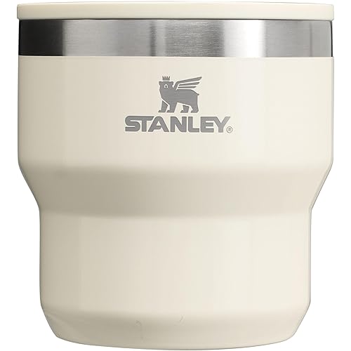 STANLEY Stay-Hot Stacking Camp Cup 10 oz | Press In Drink Through Lid | Cup for Coffee, Tea and Drinks | Insulated Stainless Steel Coffee Mug | BPA-Free | Cream Gloss